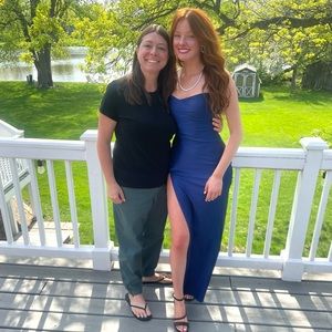 Dark blue prom dress